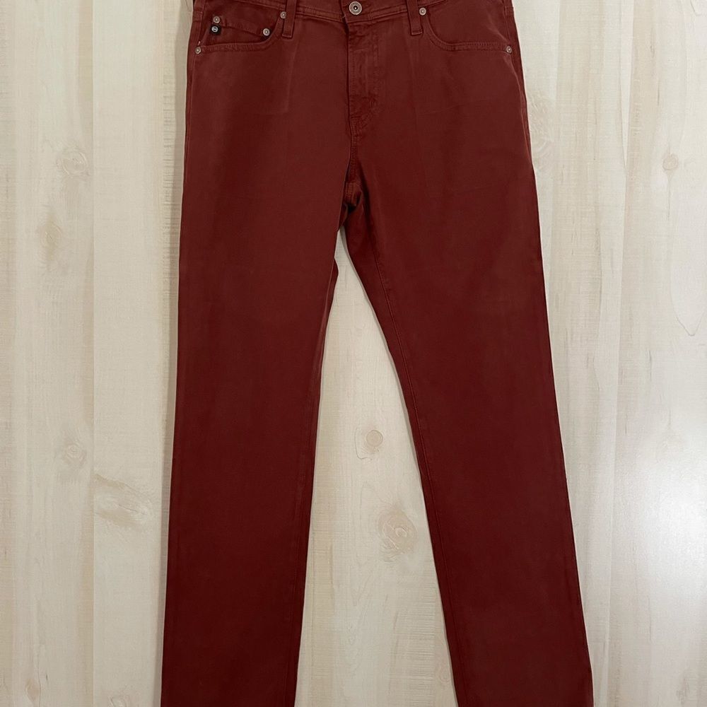 AG Adriano Goldschmied the graduate tailored leg rust pants jeans, size 14